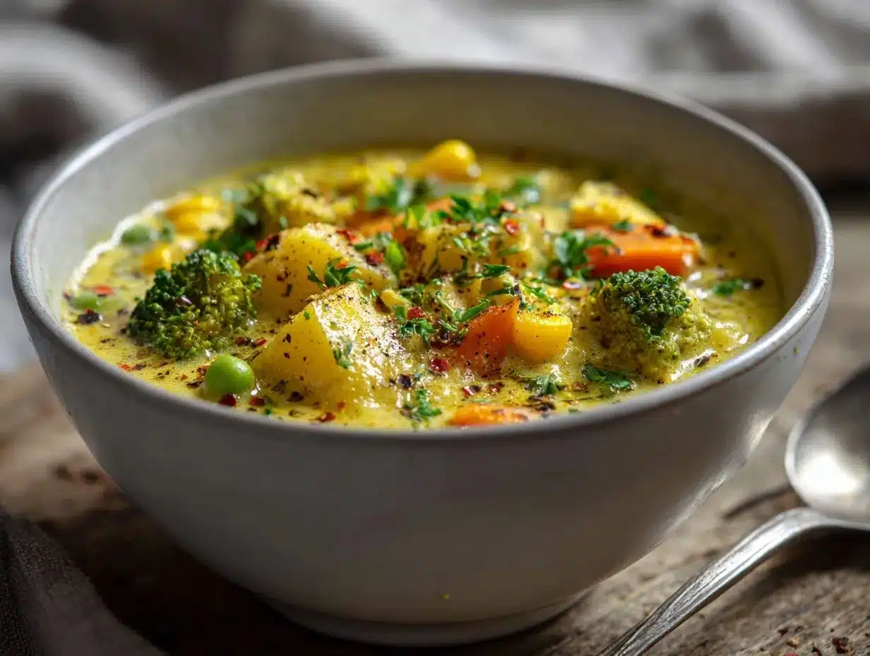 veggie pot pie soup preparation steps