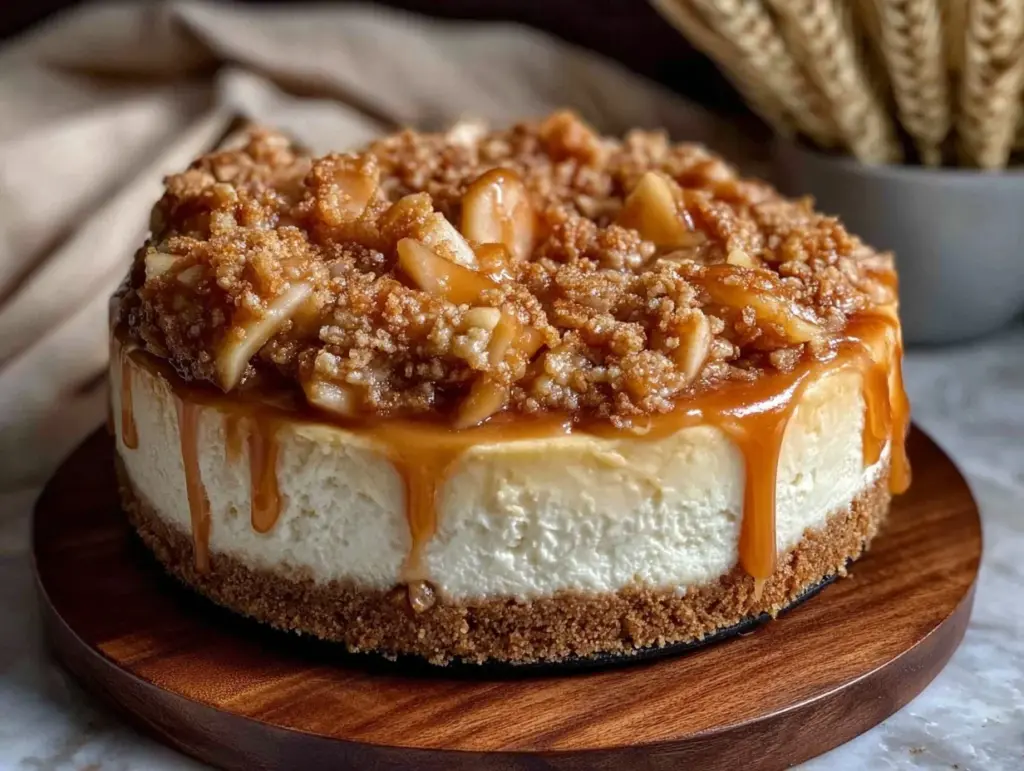 apple crumble cheesecake - featured image