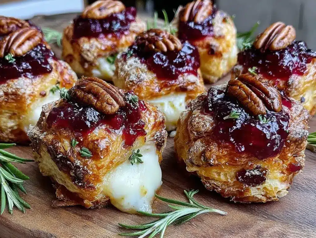 baked cranberry brie bites - featured image
