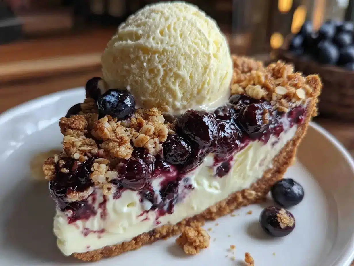 blueberry crumble cheesecake pie preparation steps