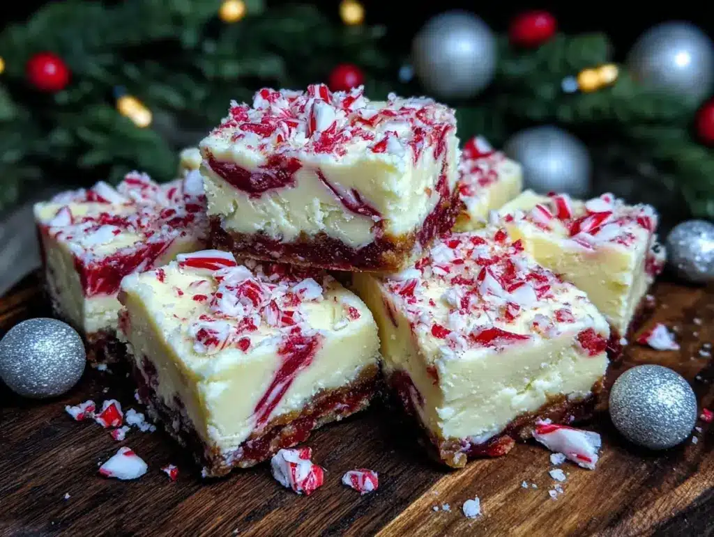 candy cane fudge - featured image