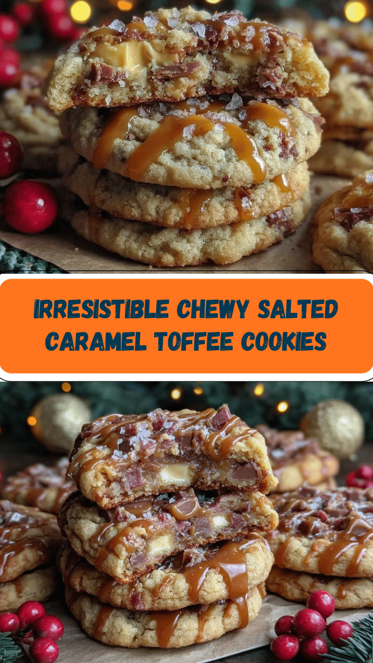 chewy salted caramel toffee cookies recipe