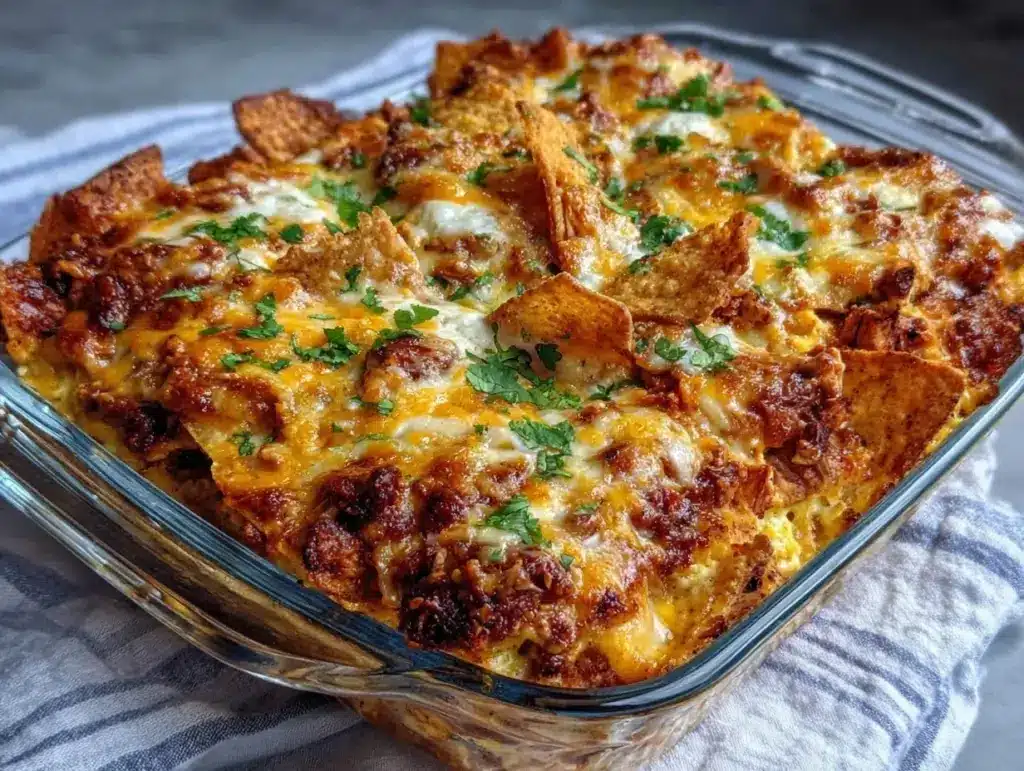 chicken taco casserole - featured image