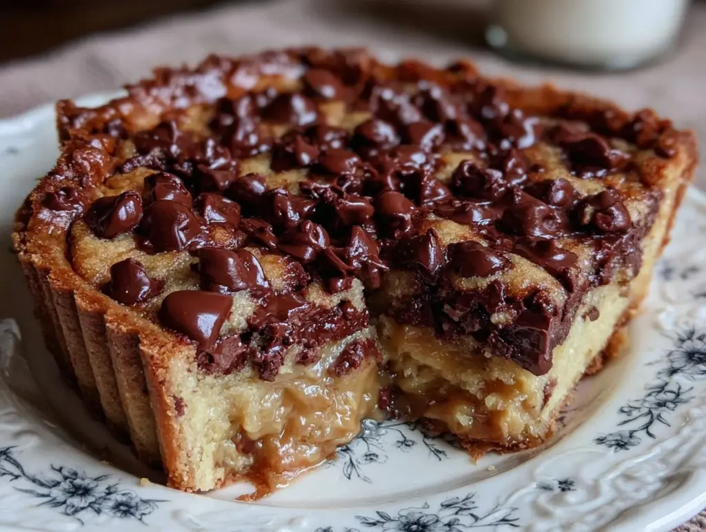 chocolate chip cookie pie - featured image