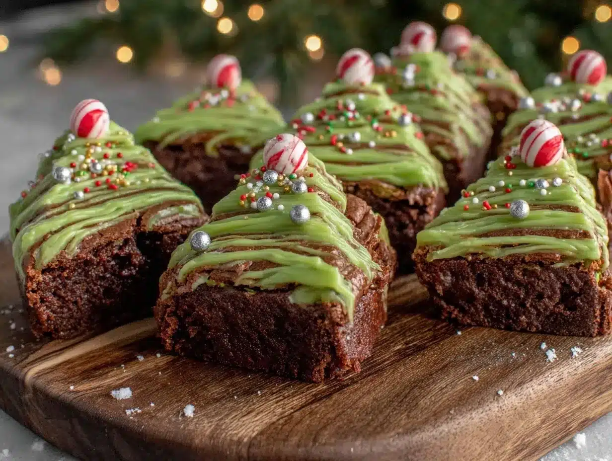 Christmas Tree Brownies preparation steps