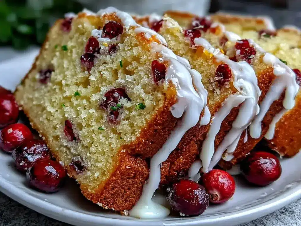 cranberry bread with orange glaze - featured image