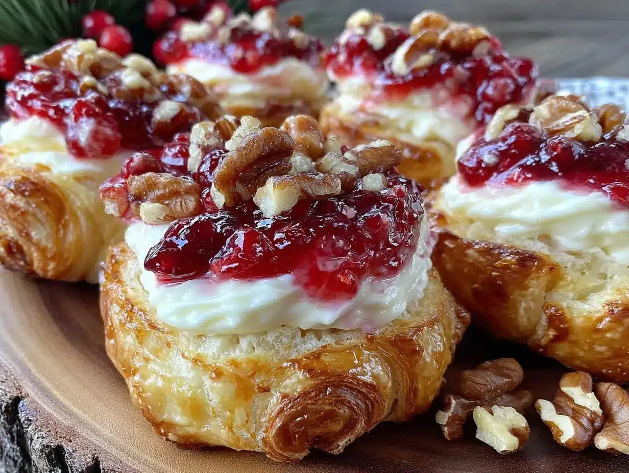 cranberry cream cheese crescent bites preparation steps