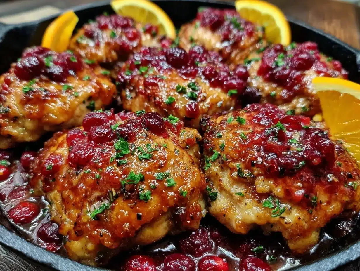 cranberry orange chicken thighs preparation steps