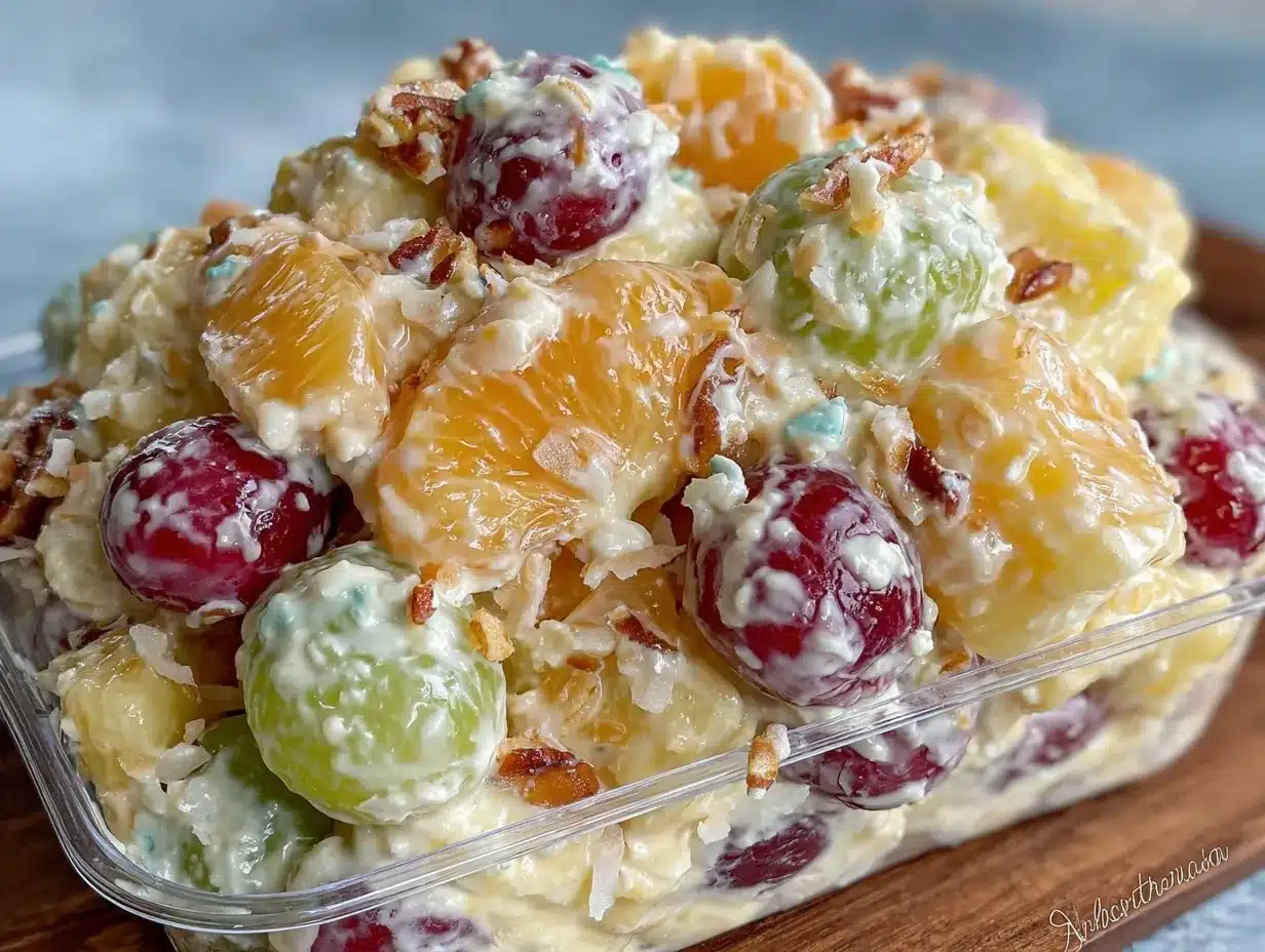 creamy ambrosia fruit salad preparation steps