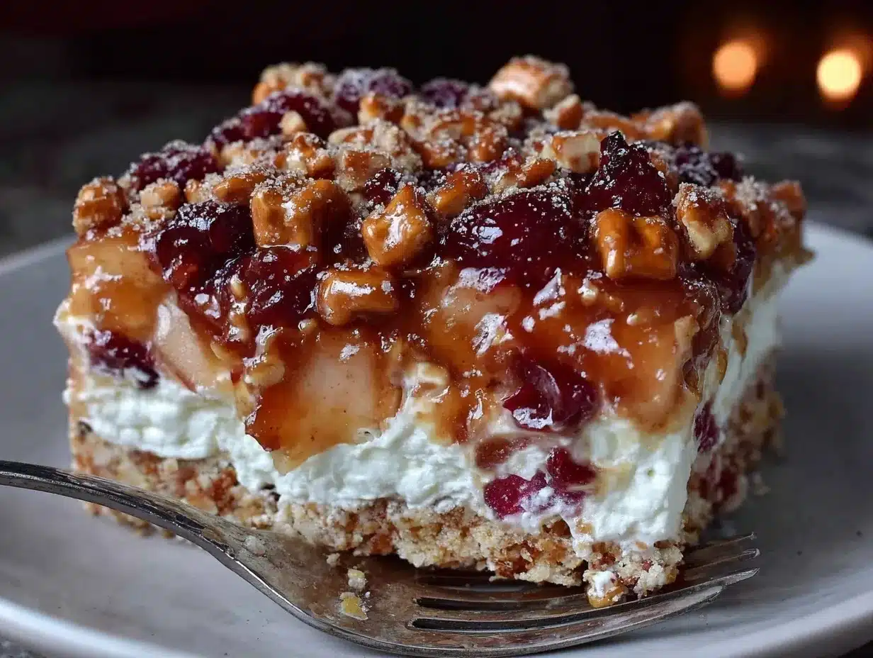 creamy apple cinnamon pretzel salad preparation steps