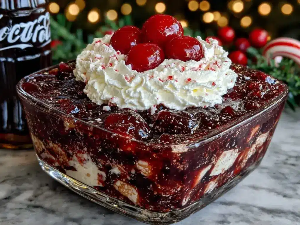 creamy cherry Coca-Cola Jello salad - featured image