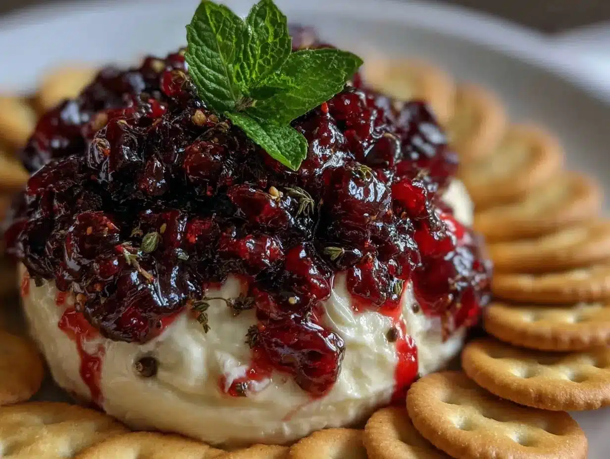 creamy Christmas cranberry dip preparation steps
