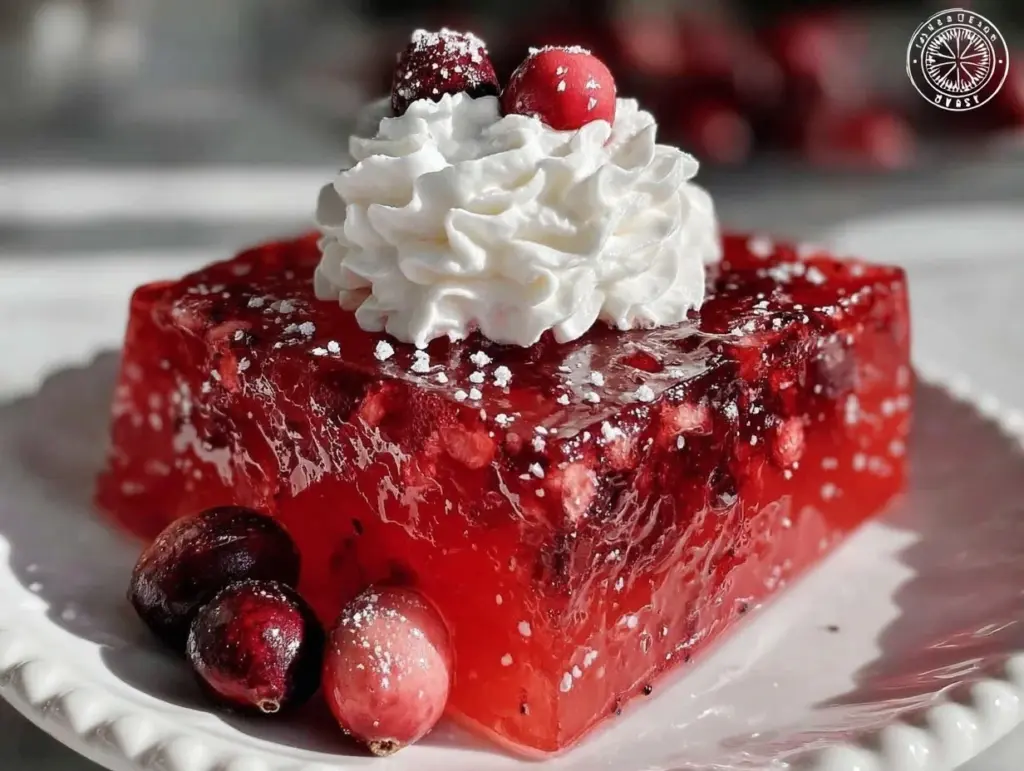 creamy cranberry jello salad - featured image