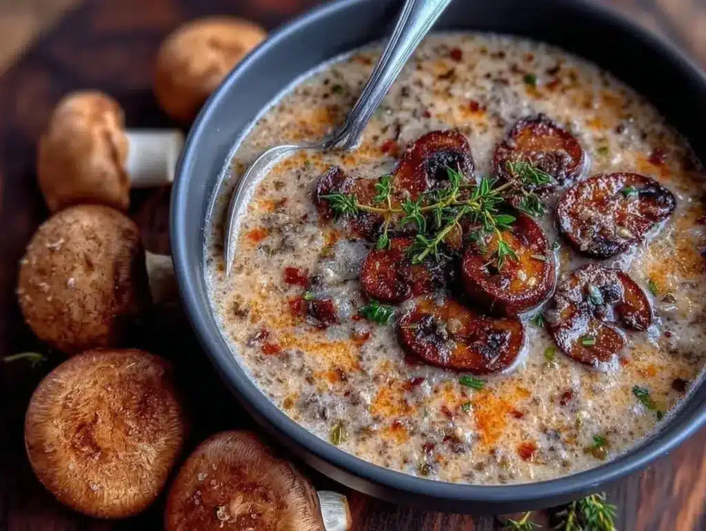 Creamy Mushroom and Brie Soup - featured image