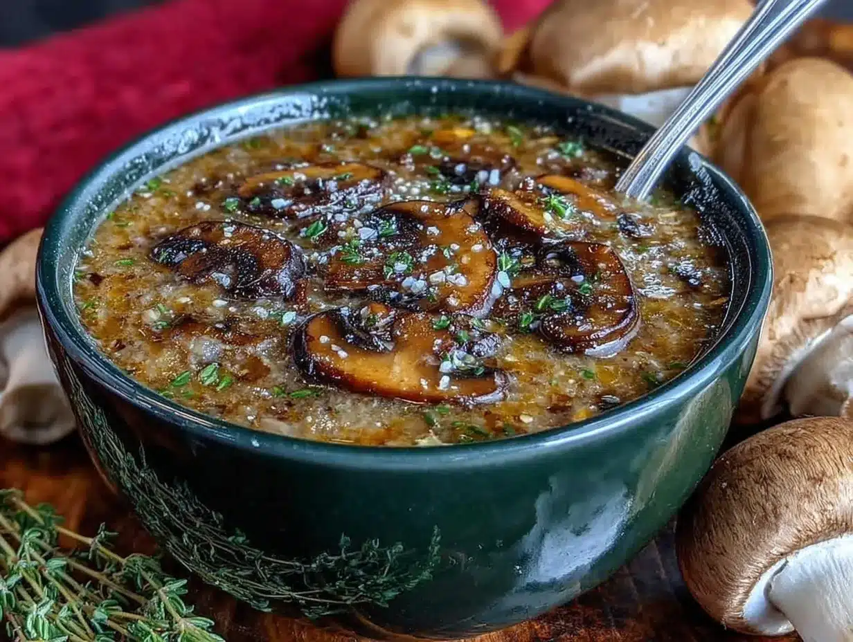 Creamy Mushroom and Brie Soup preparation steps
