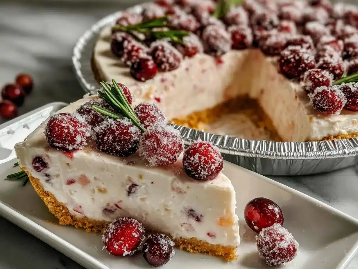 creamy no-bake cranberry pie preparation steps