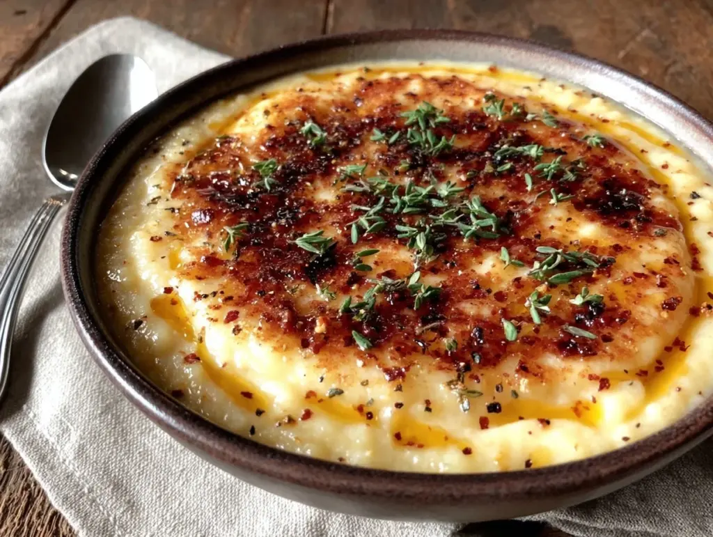 creamy onion garlic bisque - featured image