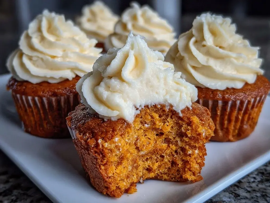creamy pumpkin cupcakes - featured image