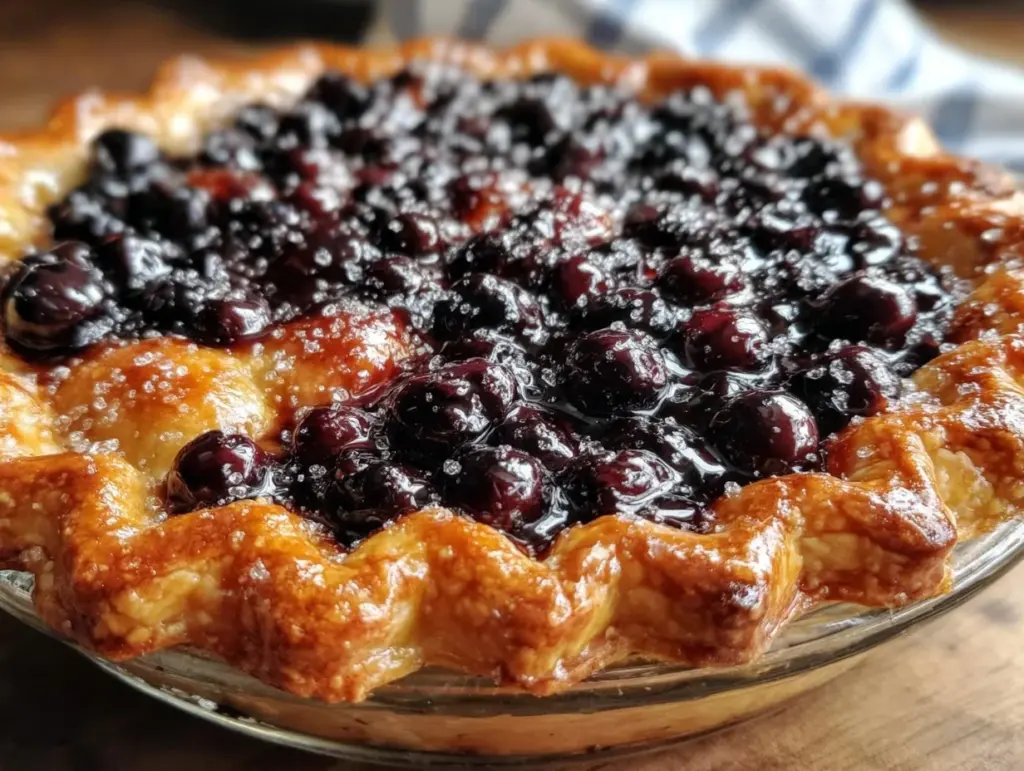flaky blueberry pie - featured image