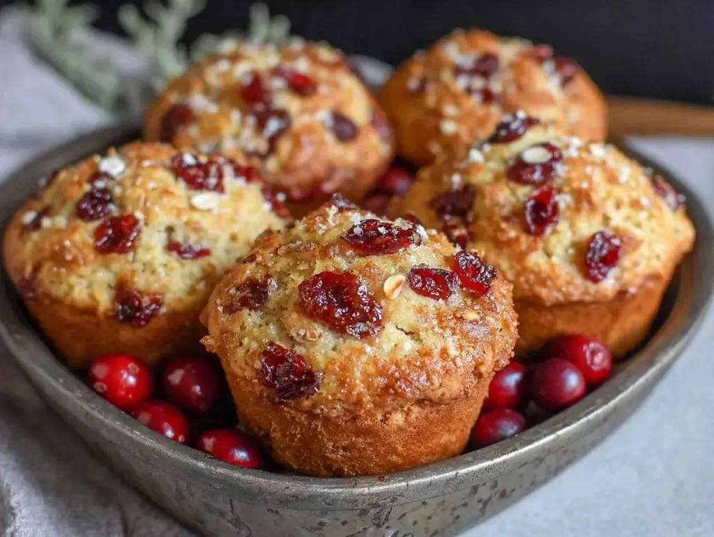 fluffy cranberry muffins - featured image