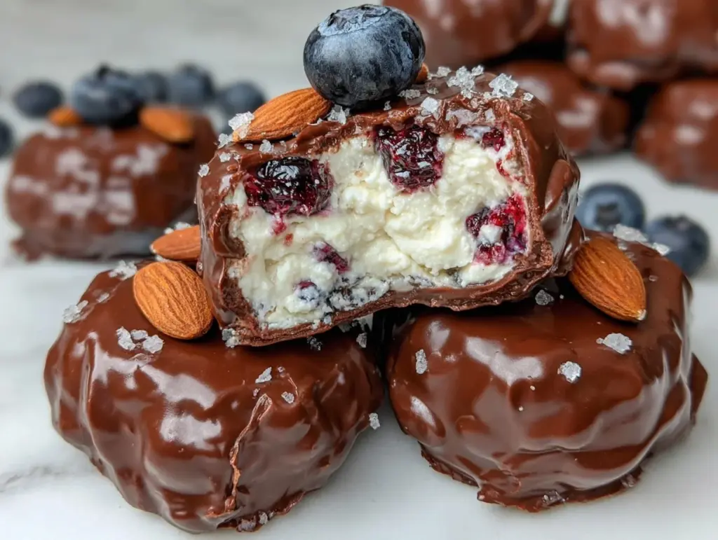 frozen blueberry yogurt clusters - featured image