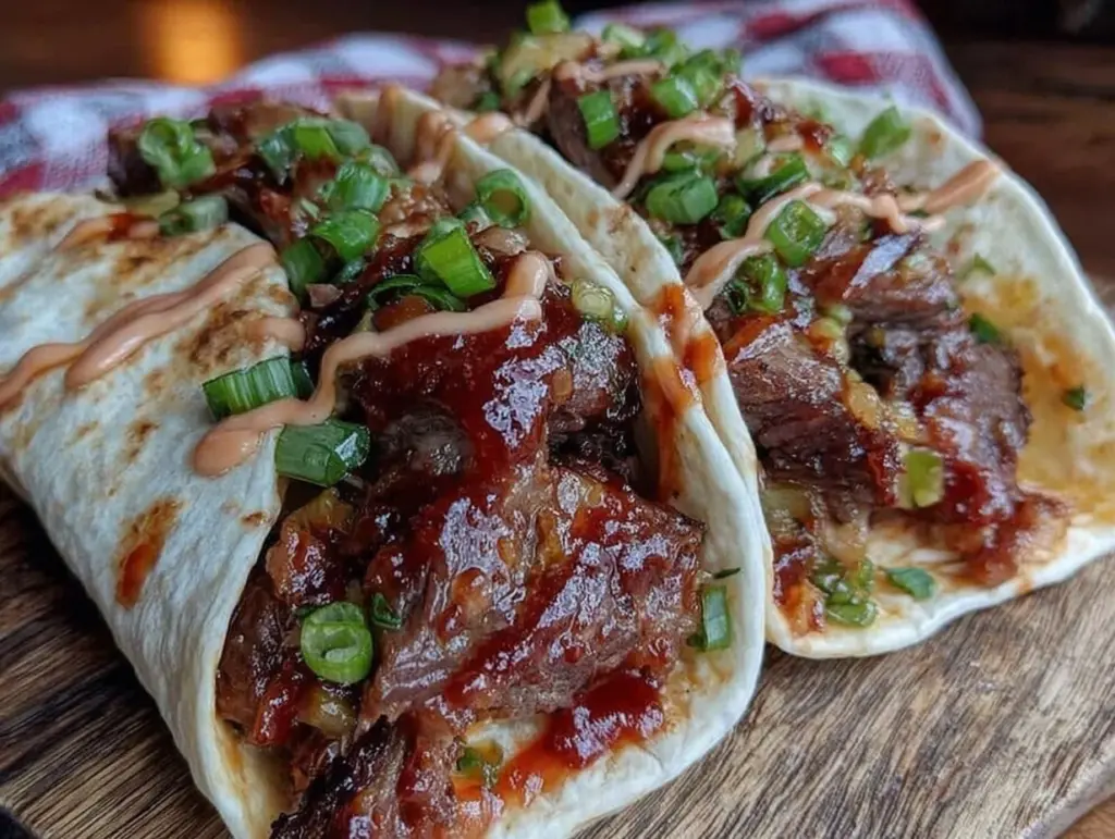 Garlic Butter Honey BBQ Beef Tacos - featured image