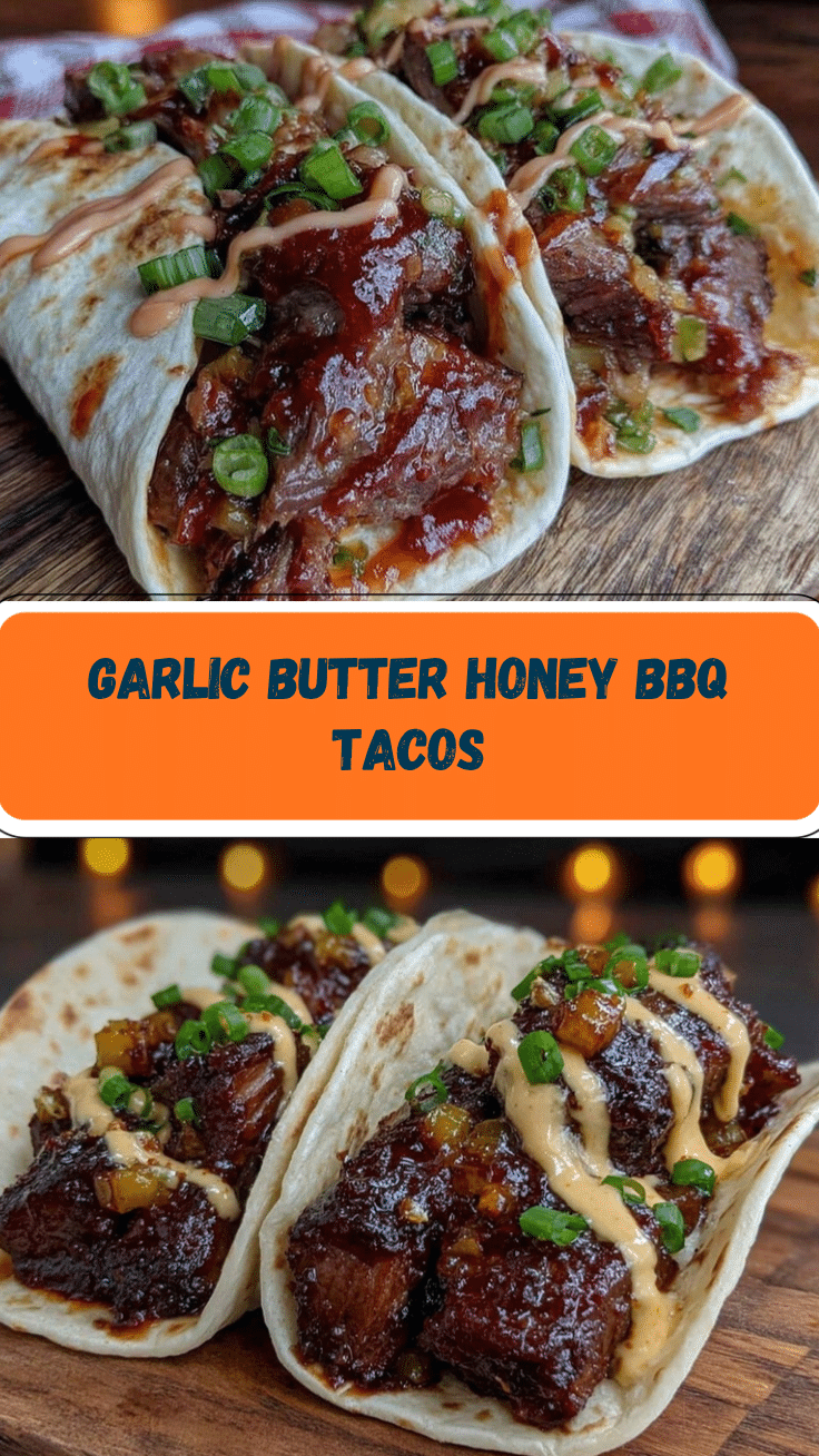 Garlic Butter Honey BBQ Beef Tacos recipe