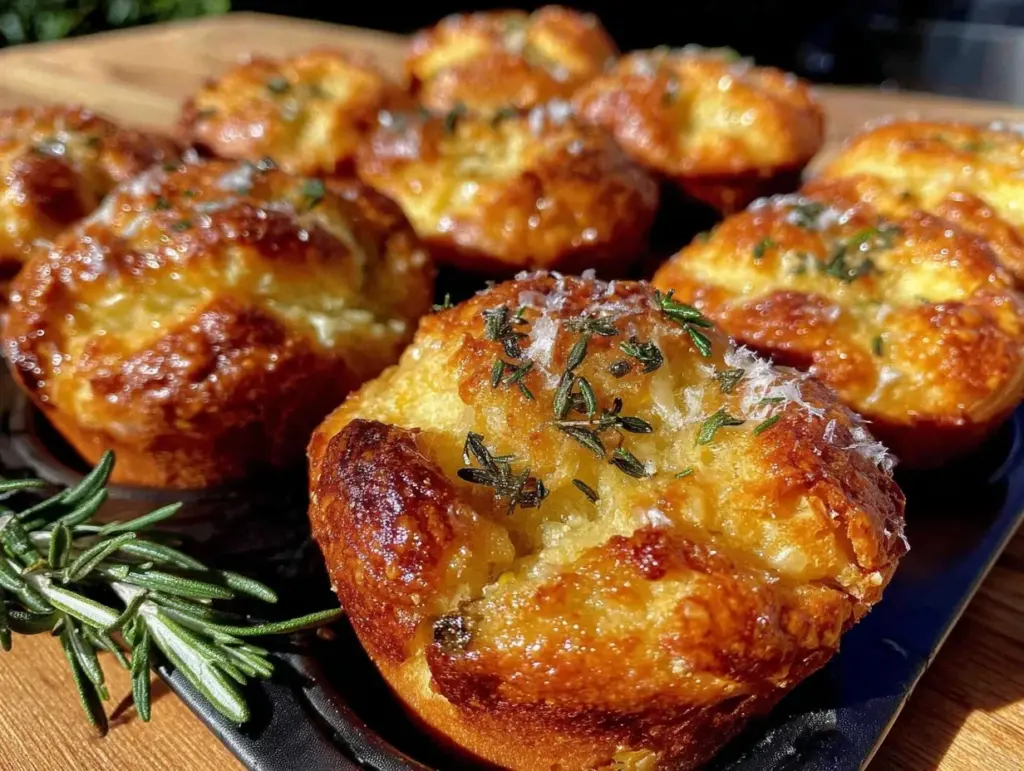 garlic rosemary focaccia muffins - featured image