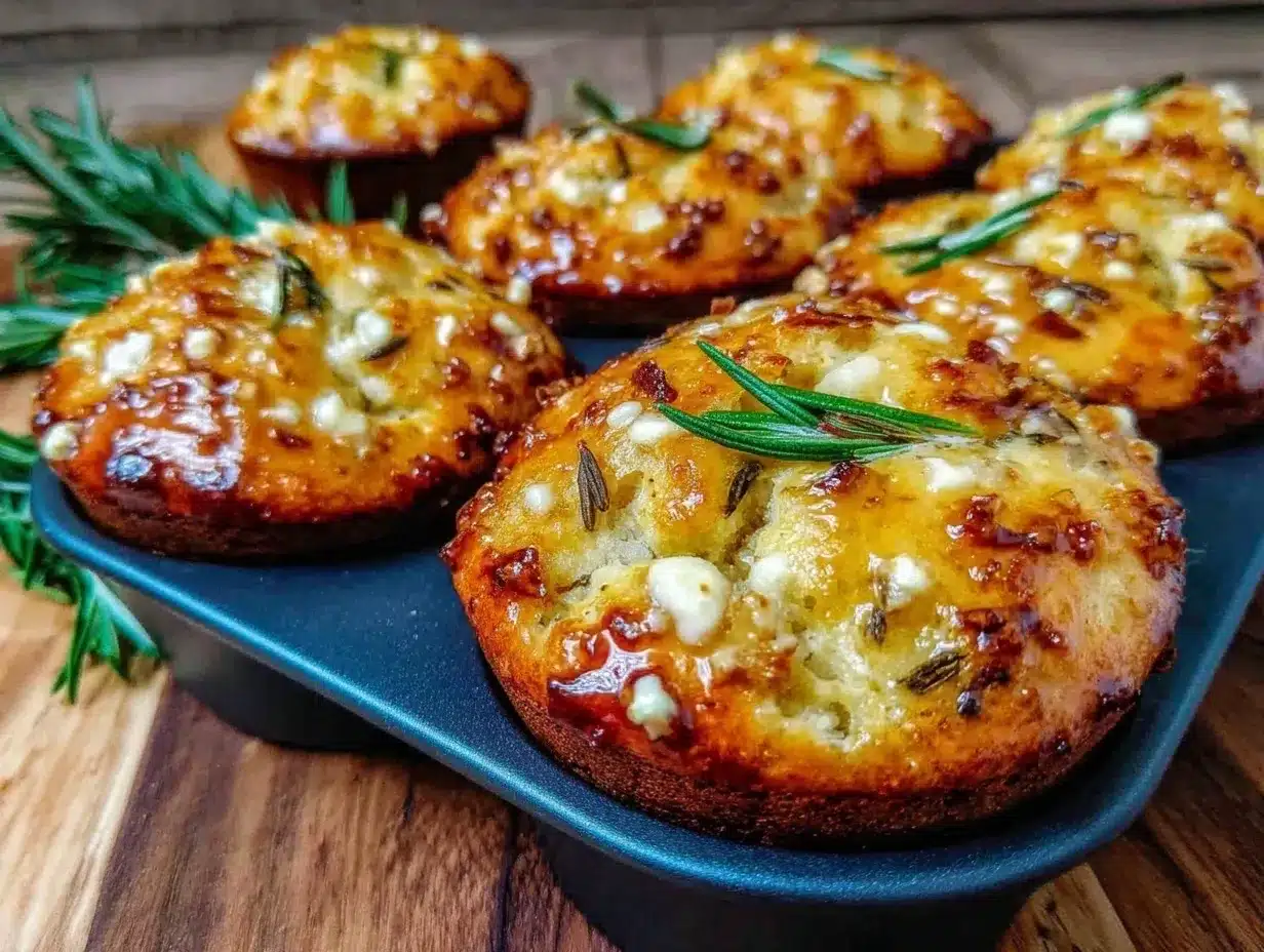 garlic rosemary focaccia muffins preparation steps