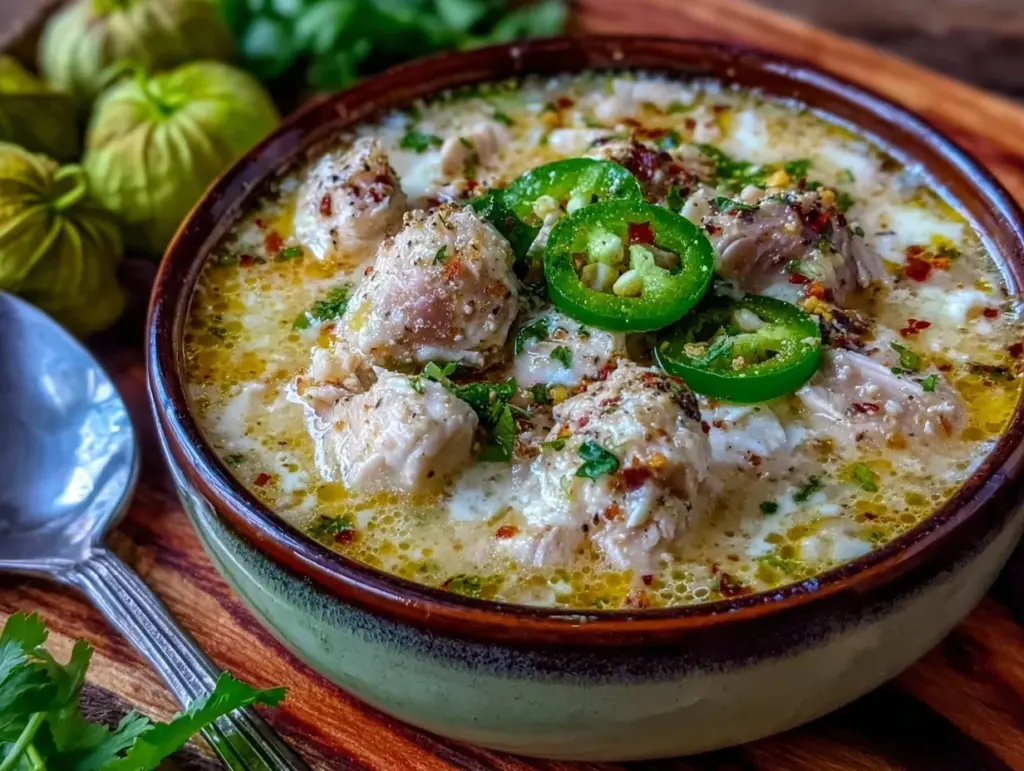 green enchilada chicken soup - featured image