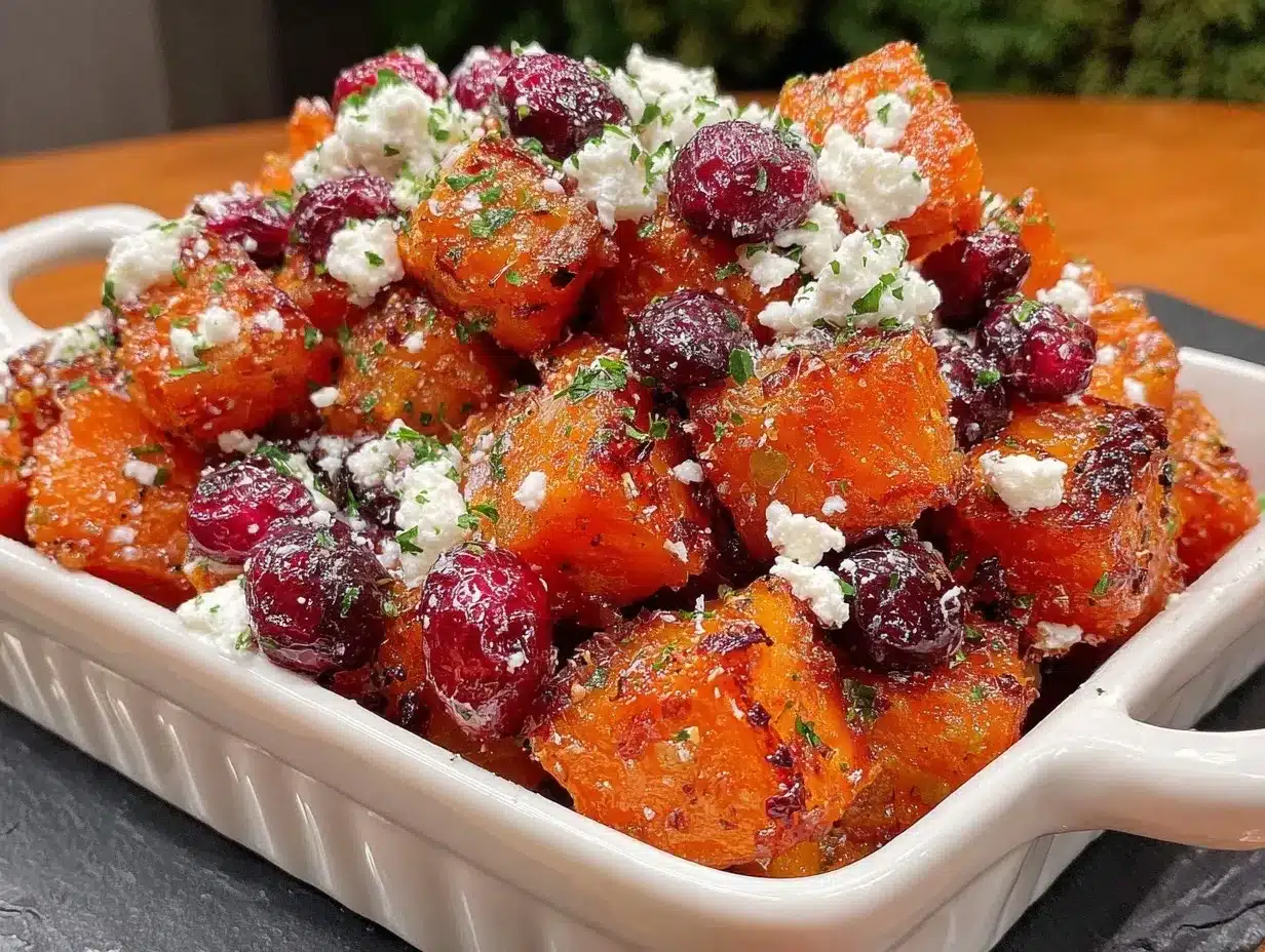 honey roasted butternut squash with cranberries preparation steps