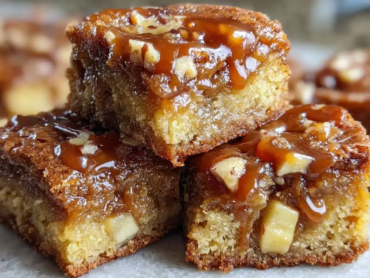 maple glazed apple blondies preparation steps