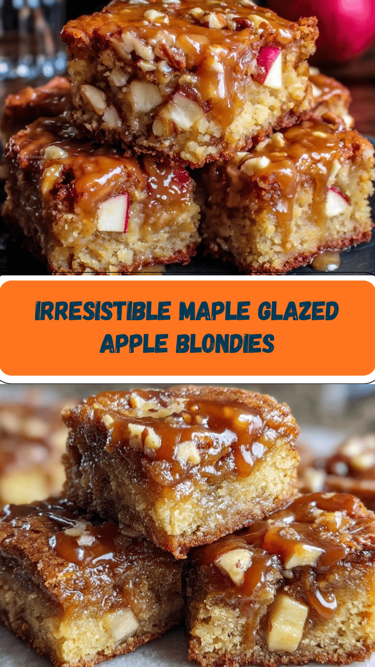 maple glazed apple blondies recipe