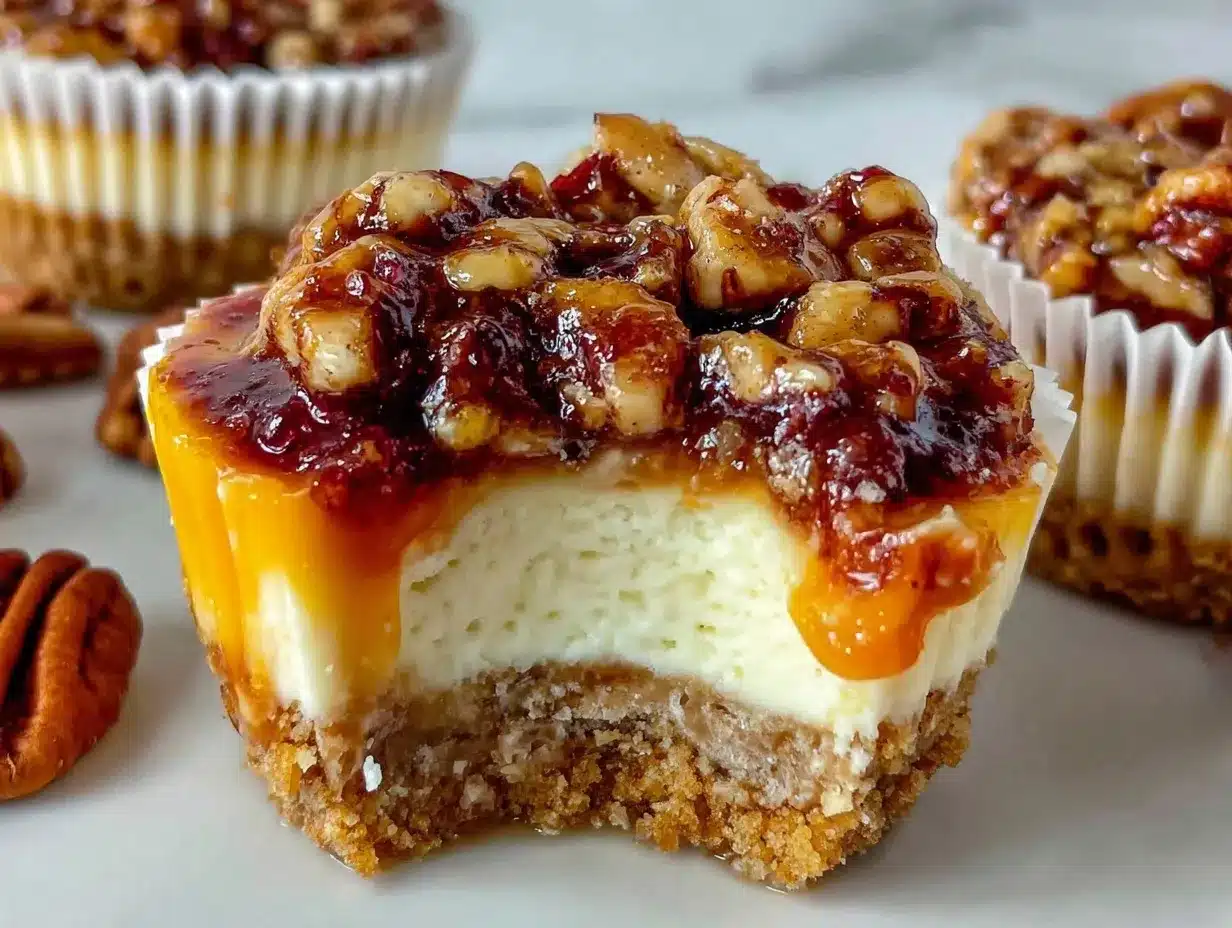 mini pecan pie cheesecakes preparation steps