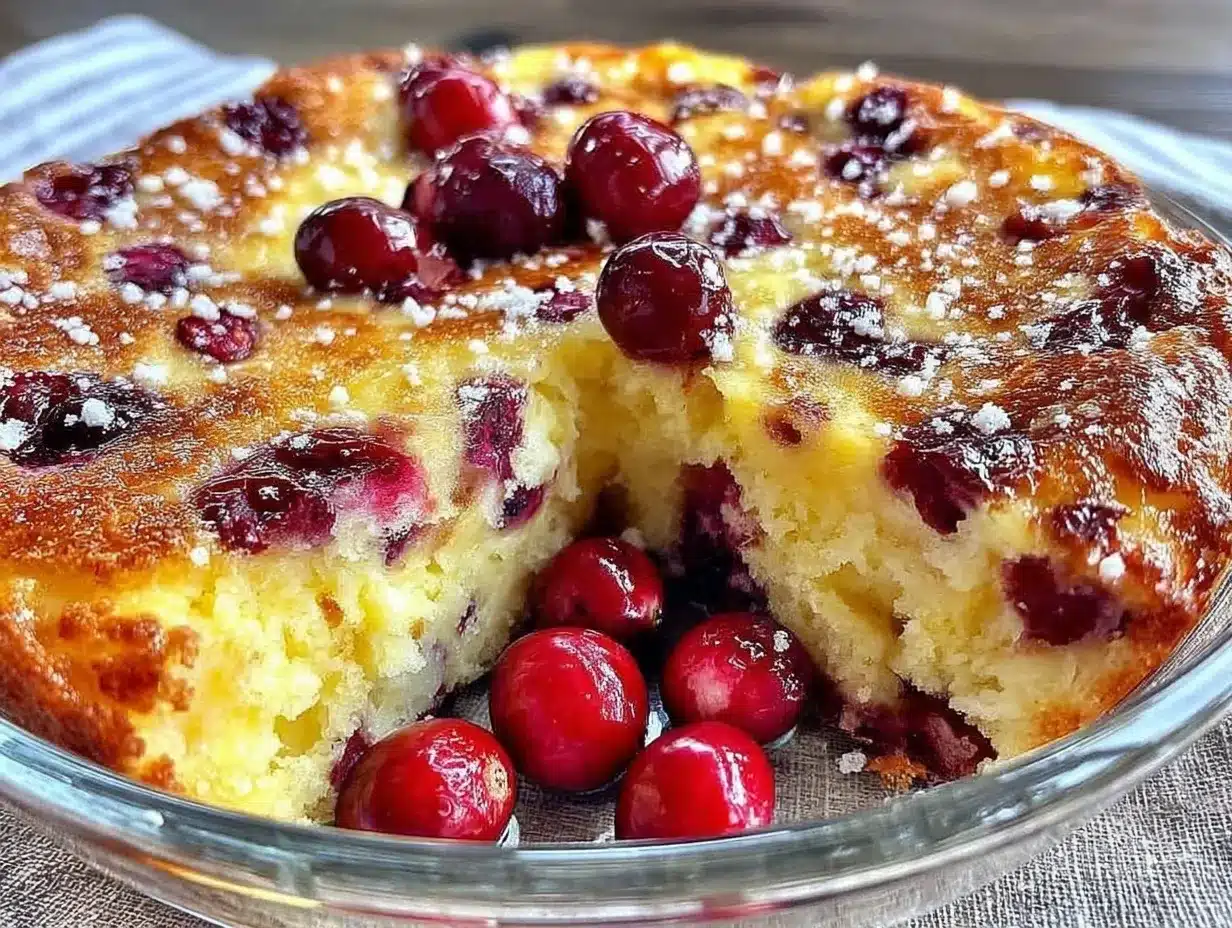 moist crustless cranberry pie preparation steps