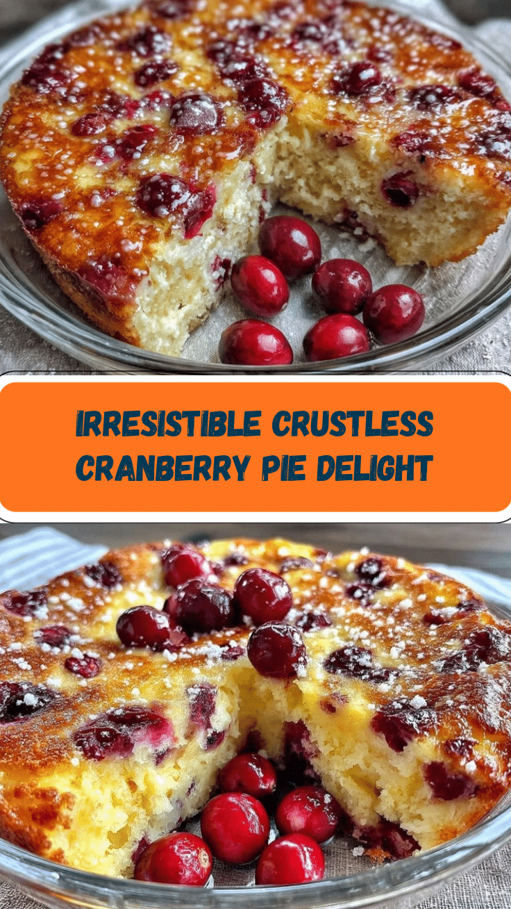 moist crustless cranberry pie recipe