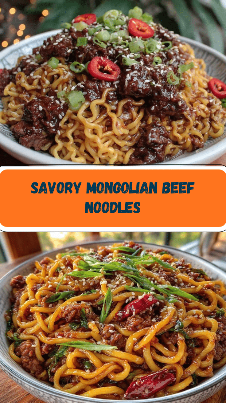 Mongolian Ground Beef Noodles recipe