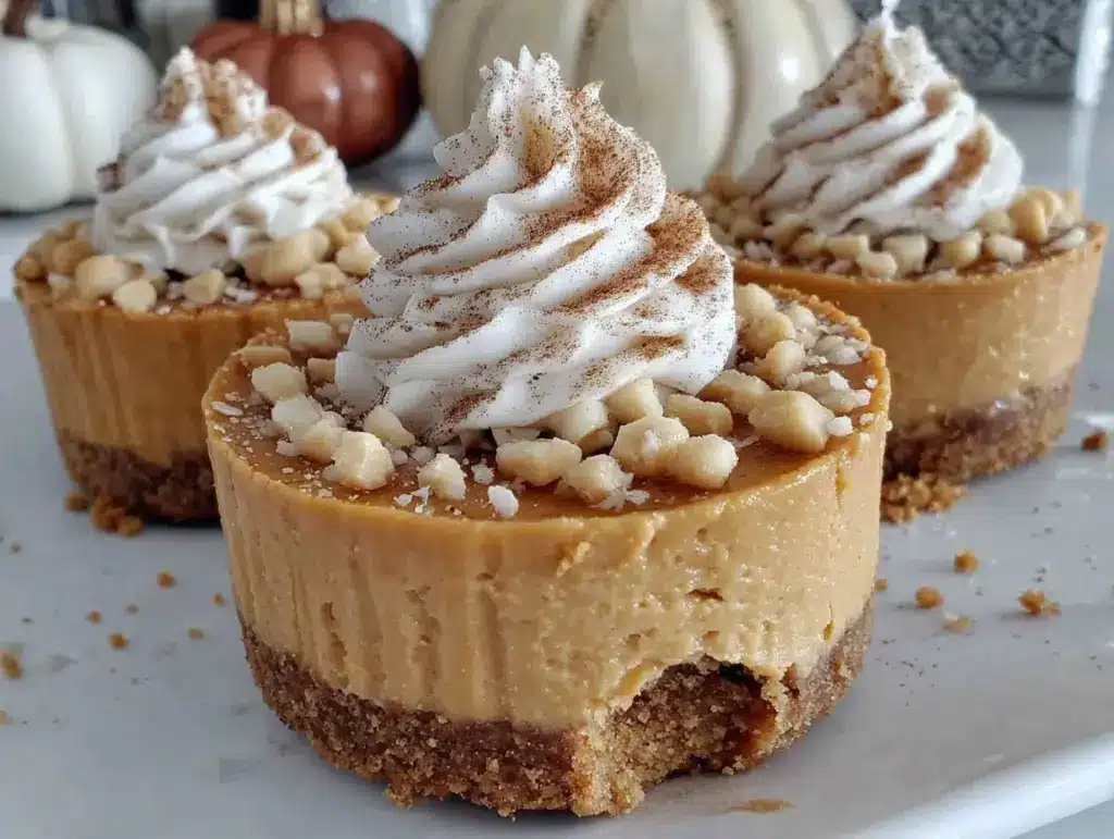 no bake pumpkin mini cheesecakes - featured image