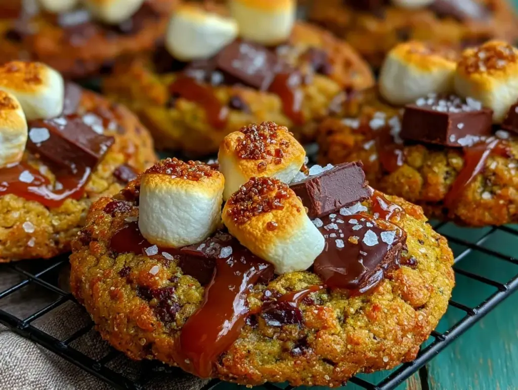 pumpkin smores cookies - featured image