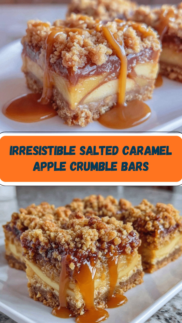 Salted Caramel Apple Crumble Bars recipe