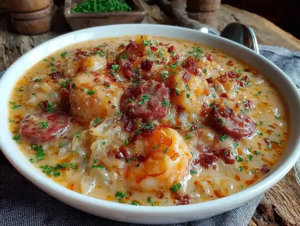 sausage potato sauerkraut soup - featured image