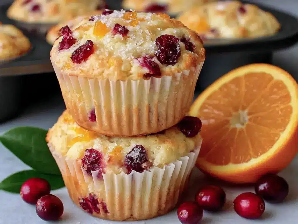 sourdough cranberry orange muffins - featured image