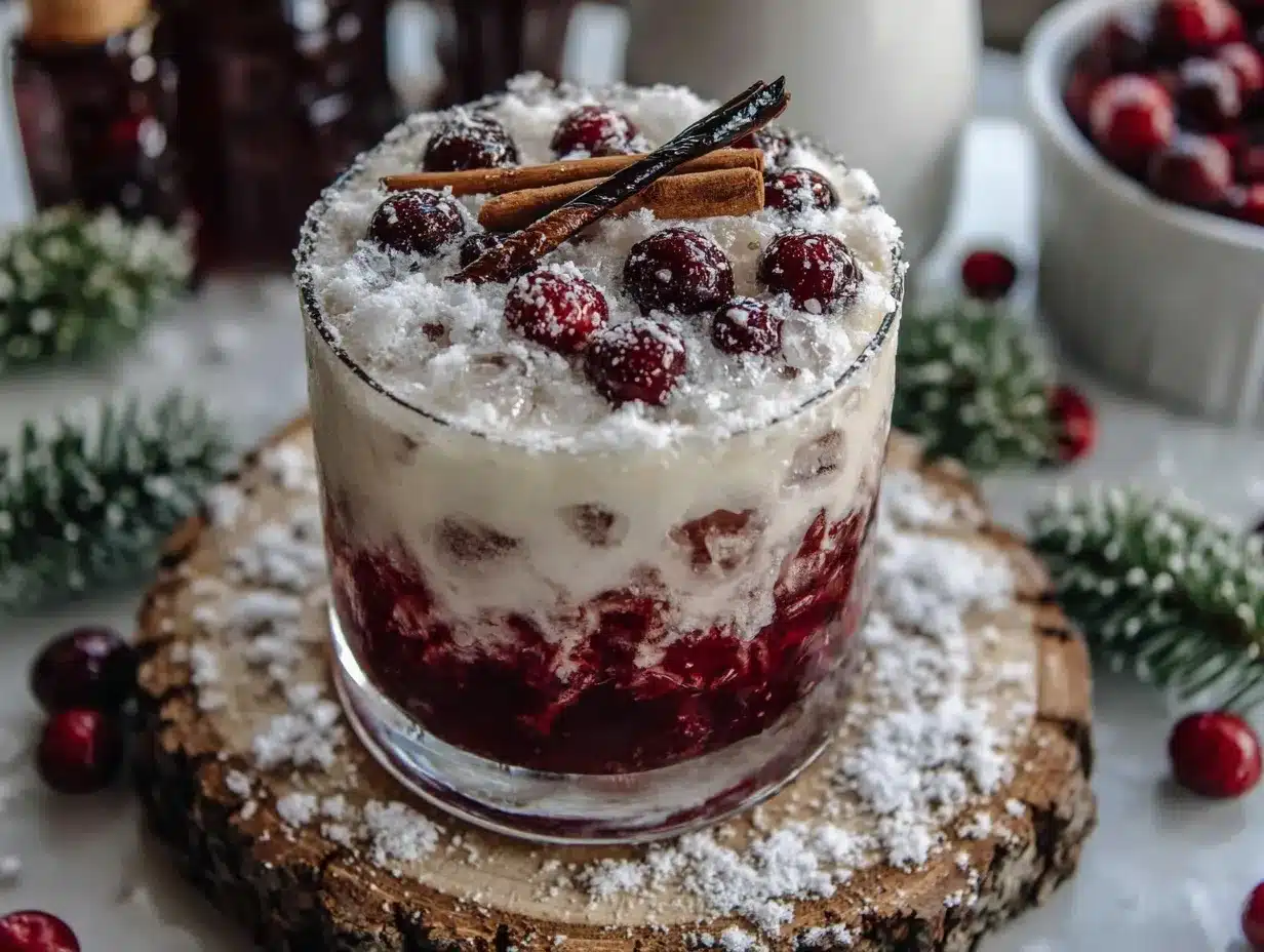 Vanilla Cranberry Crush Mocktail preparation steps