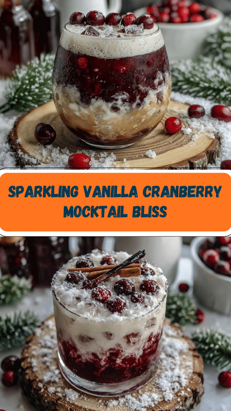 Vanilla Cranberry Crush Mocktail recipe