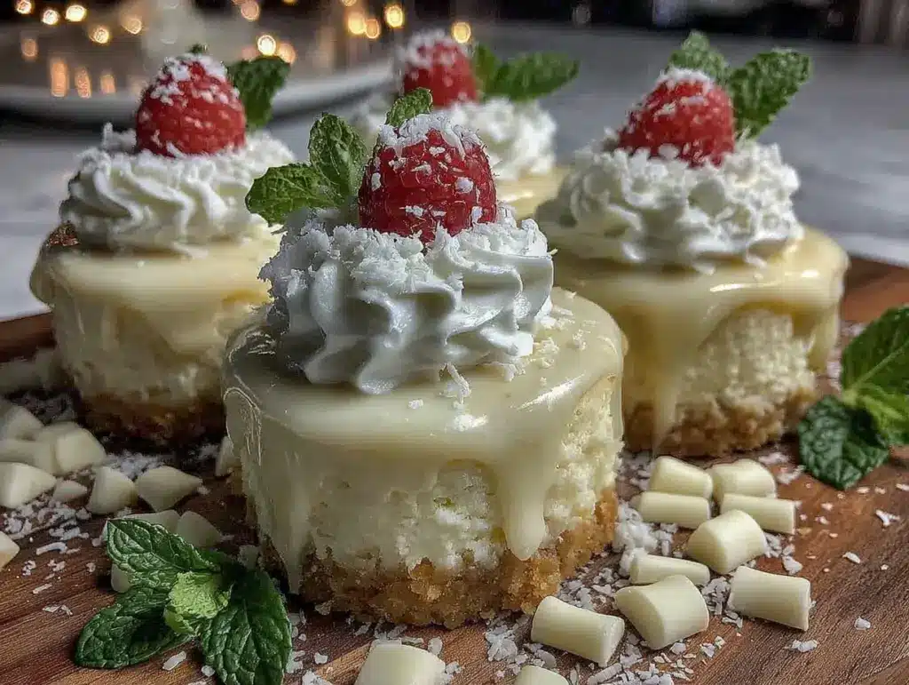white chocolate mini cheesecakes - featured image