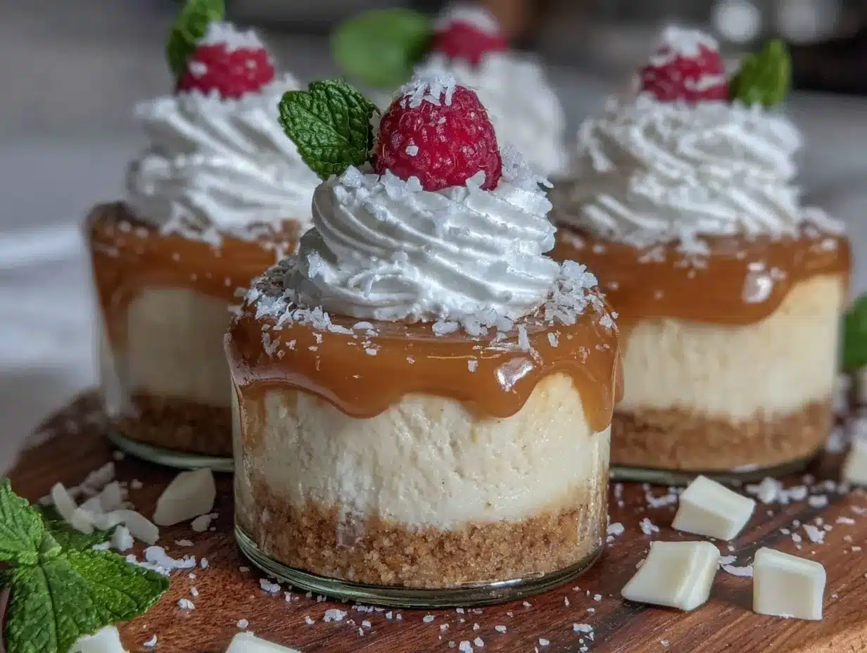 white chocolate mini cheesecakes preparation steps
