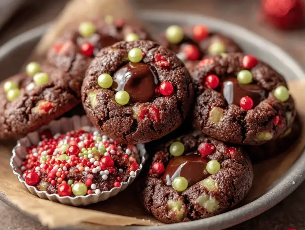 chocolate thumbprint cookies - featured image