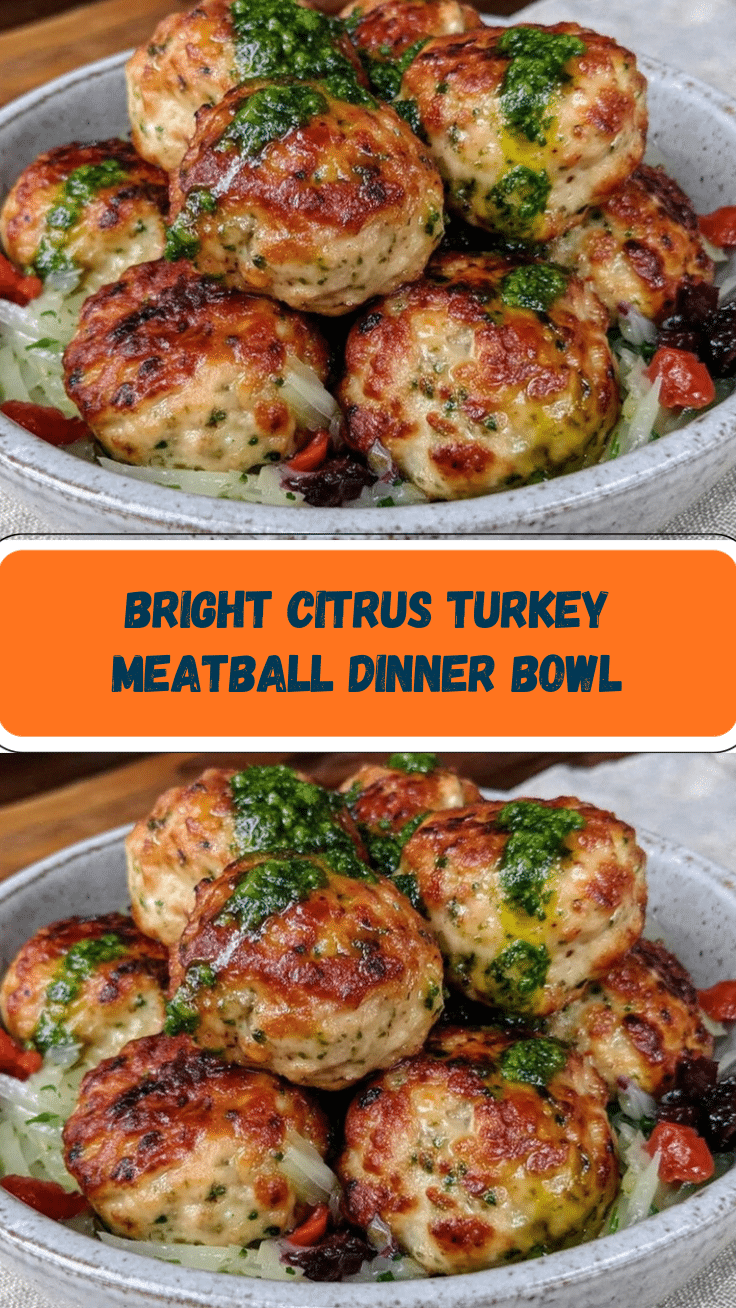 citrus turkey meatball dinner bowl recipe