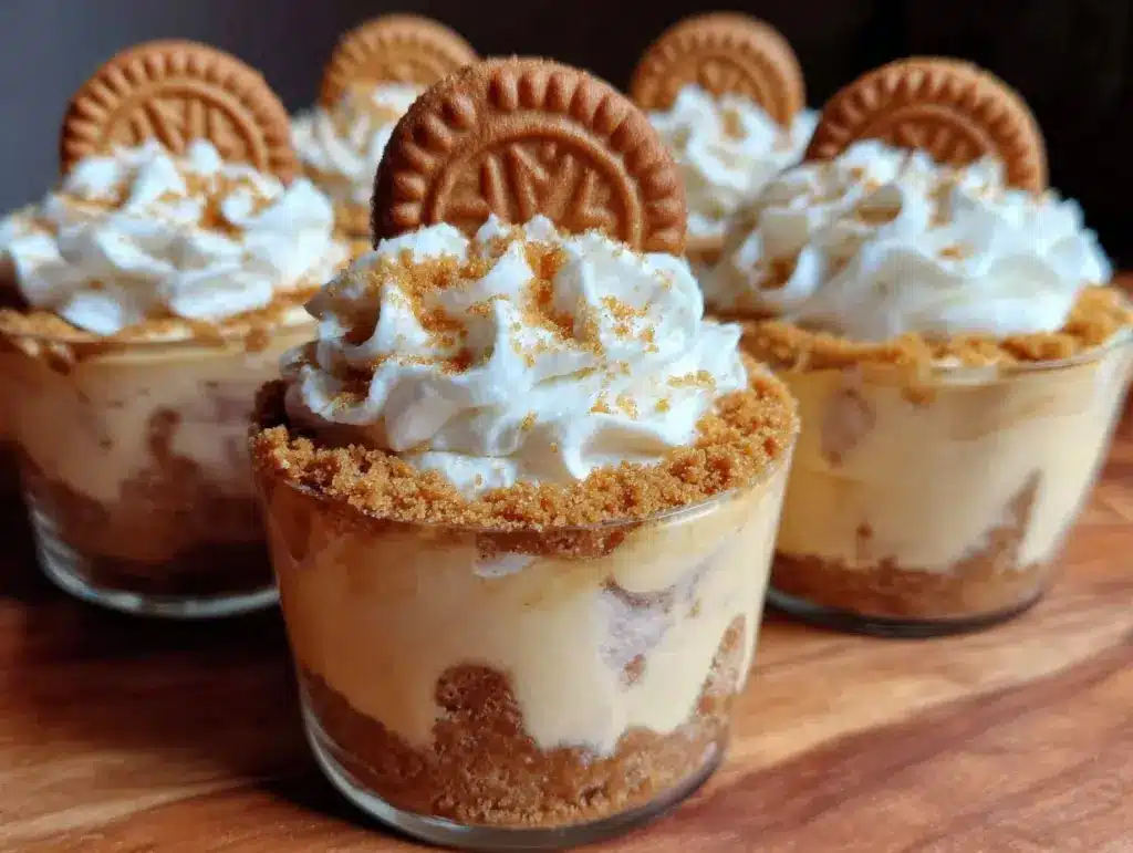cookie butter cheesecake cups - featured image