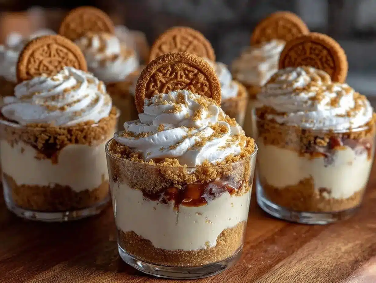 cookie butter cheesecake cups preparation steps